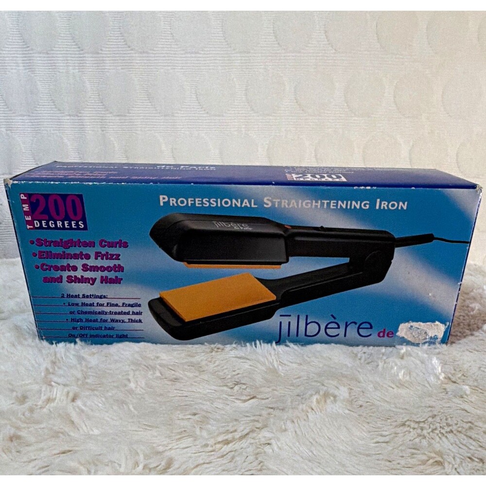 Jilbère de Paris Professional Flat Iron Hair Straightener Gold Plates w/ Box
